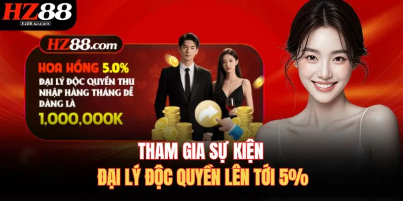 Tham gia sự kiện đại lý độc quyền lên tới 5%